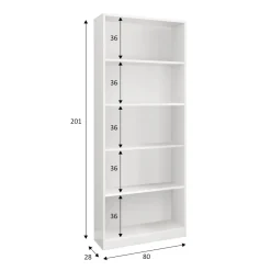 Libreria moderna bianca 80x201h cm - Abla