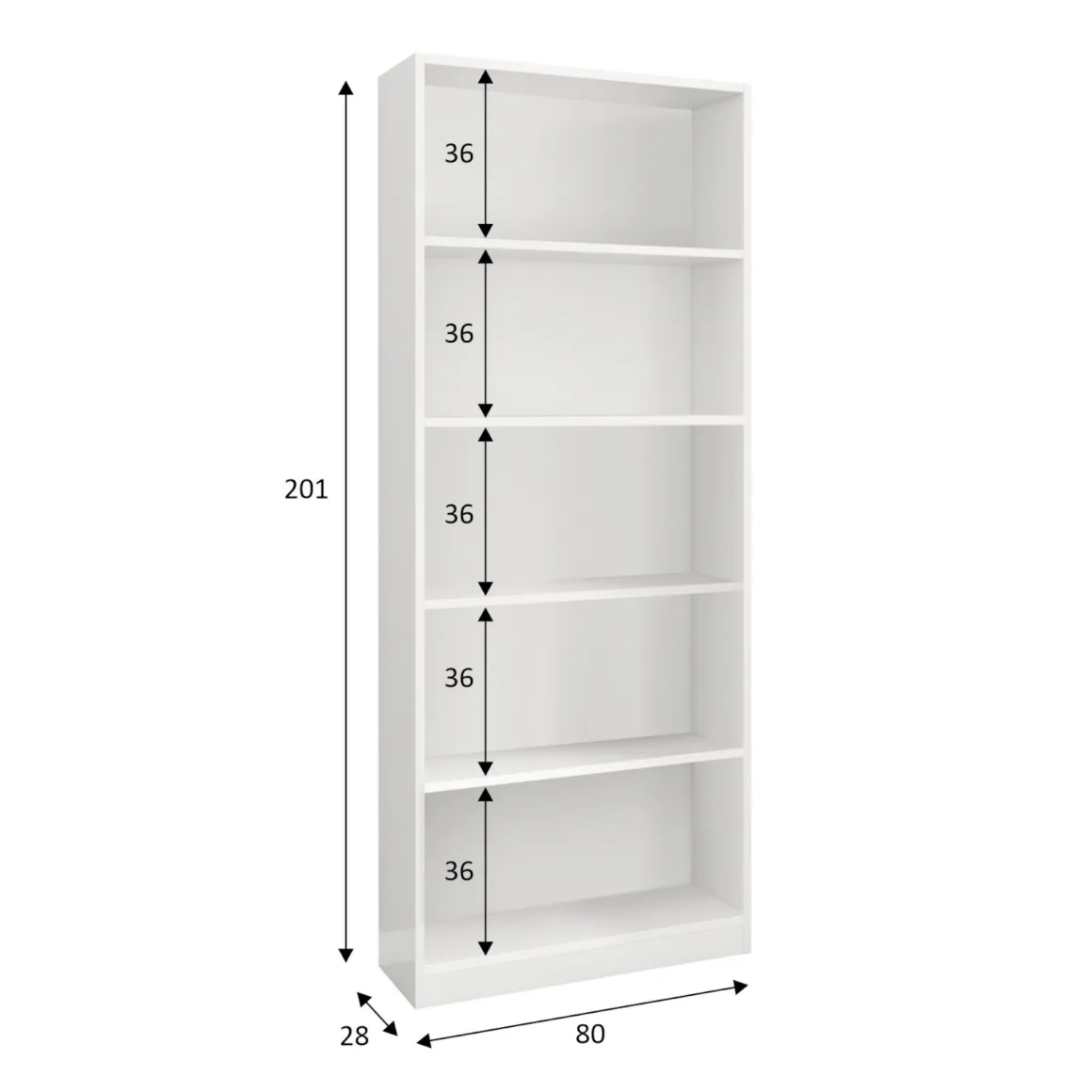 Libreria moderna bianca 80x201h cm - Abla