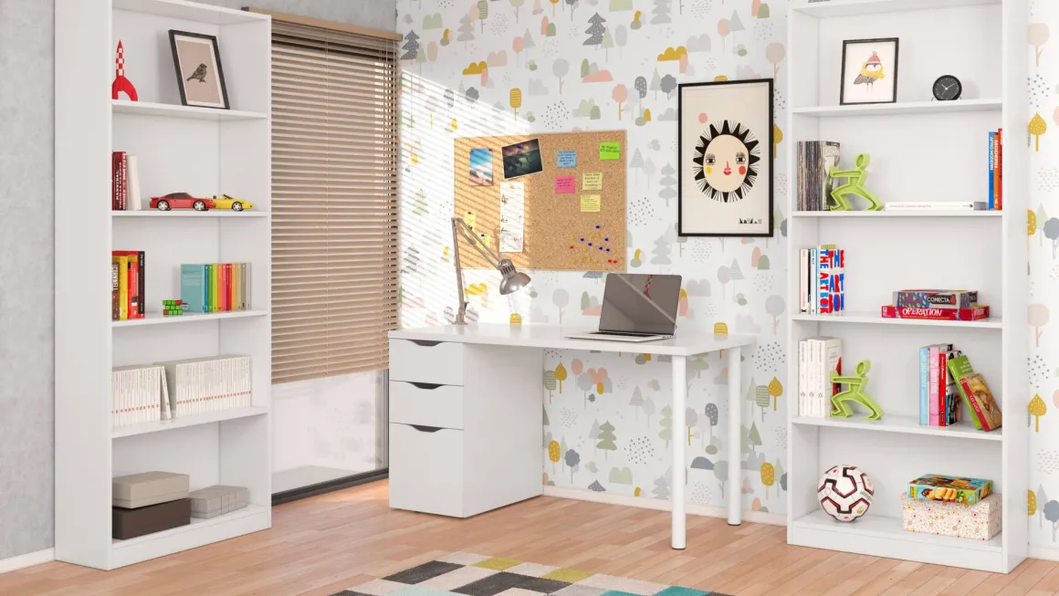Libreria moderna bianca 80x201h cm - Abla