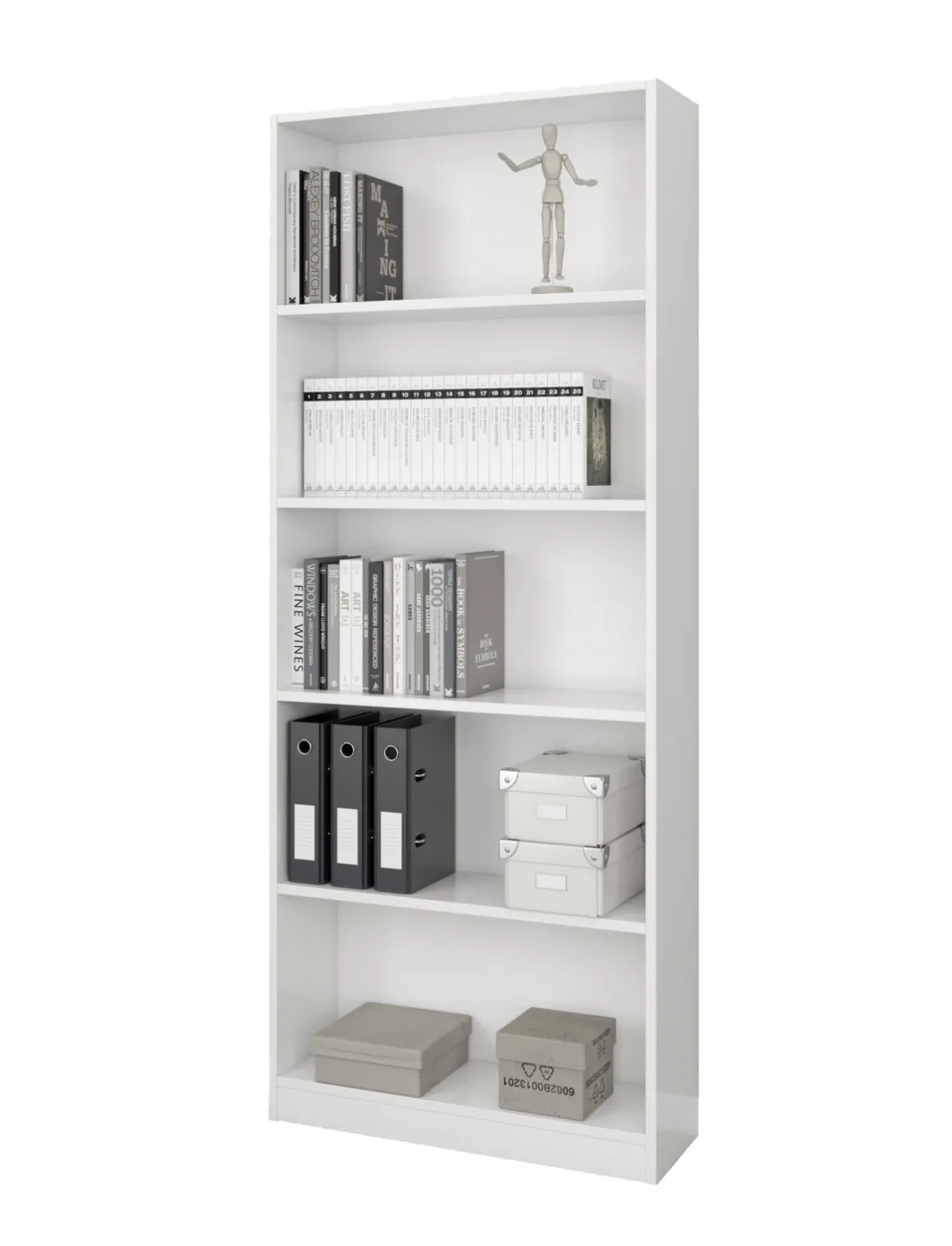 Libreria moderna bianca 80x201h cm - Abla