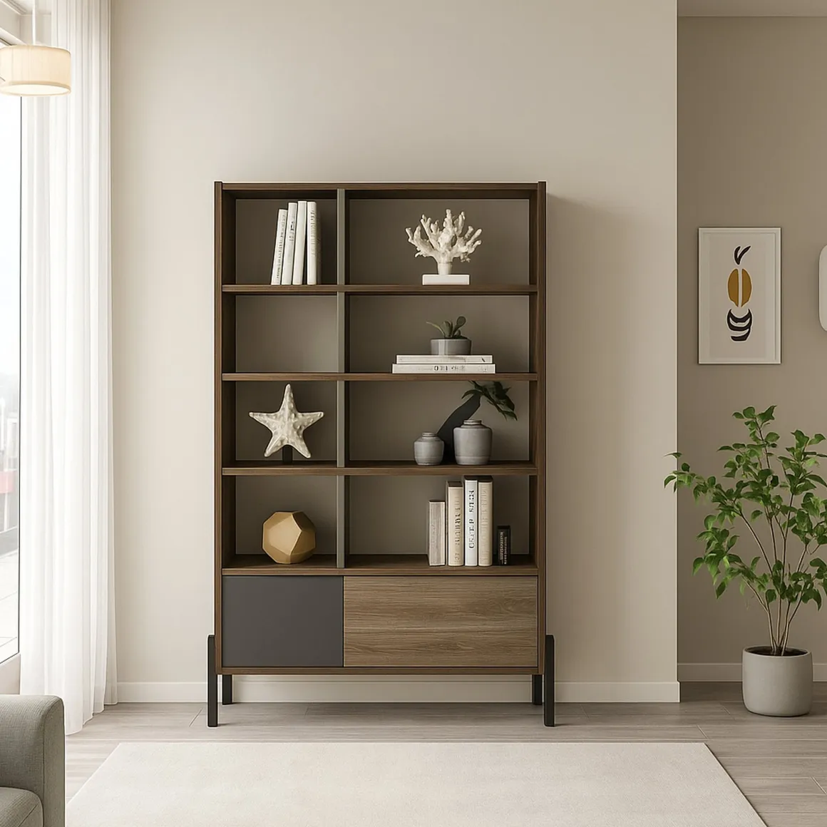 Libreria moderna marrone e antracite 79x160h cm - Simon