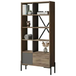 Libreria moderna marrone e antracite 79x160h cm - Simon