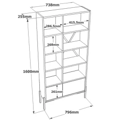Libreria moderna marrone e antracite 79x160h cm - Simon