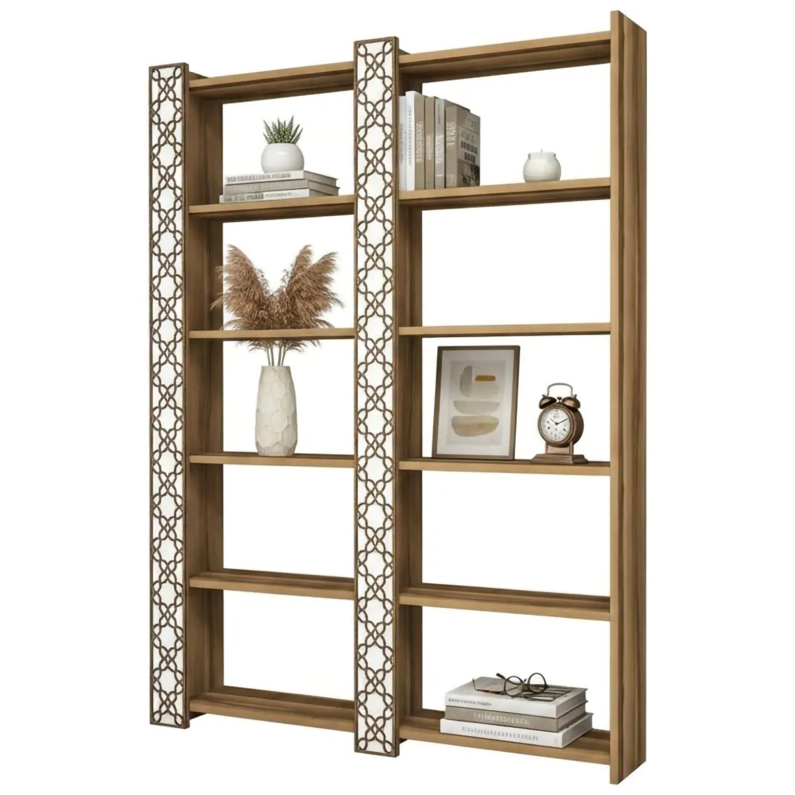Libreria moderna noce e bianca 124x170h cm - Vele