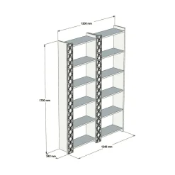 Libreria moderna noce e bianca 124x170h cm - Vele
