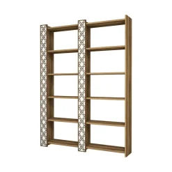 Libreria moderna noce e bianca 124x170h cm - Vele