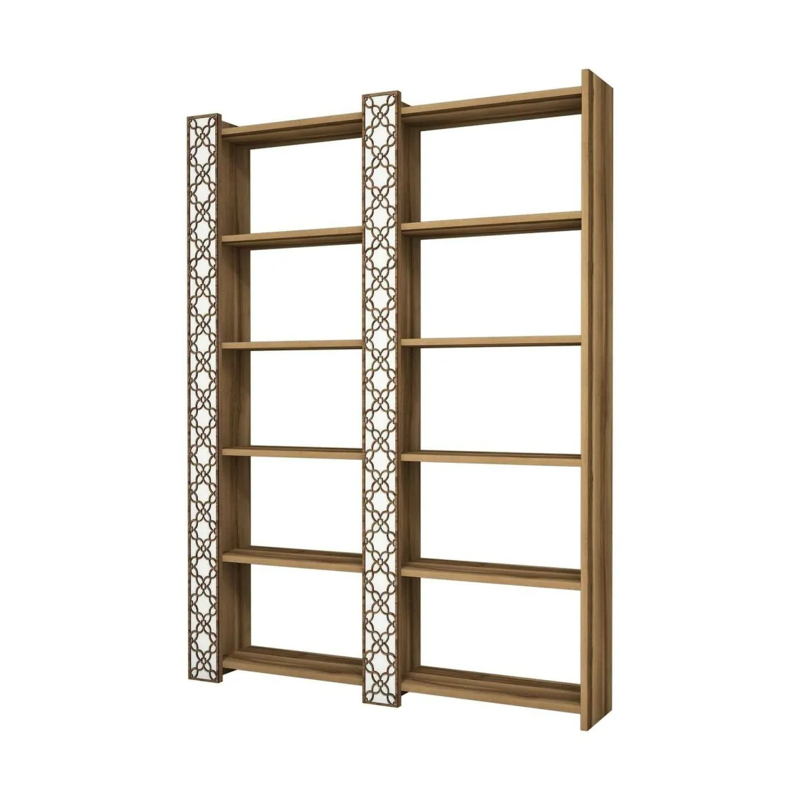 Libreria moderna noce e bianca 124x170h cm - Vele