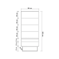 Ufficio|Salotto > Dmora Libreria moderna noce e nera 80x182h cm - Morgana Nero, Marrone Noce