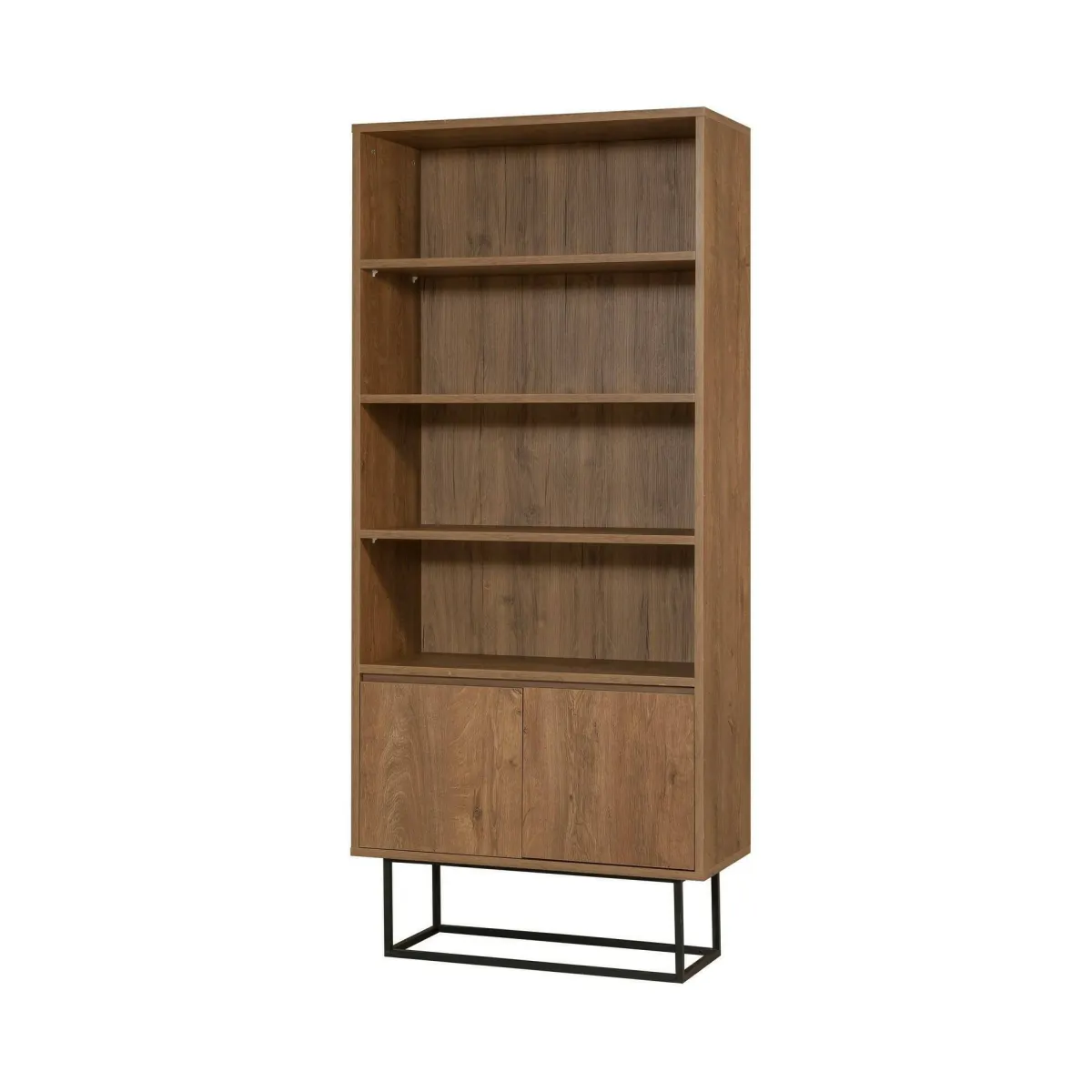 Ufficio|Salotto > Dmora Libreria moderna noce e nera 80x182h cm - Morgana Nero, Marrone Noce