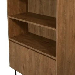 Ufficio|Salotto > Dmora Libreria moderna noce e nera 80x182h cm - Morgana Nero, Marrone Noce