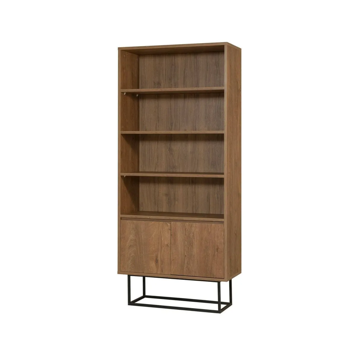 Ufficio|Salotto > Dmora Libreria moderna noce e nera 80x182h cm - Morgana Nero, Marrone Noce
