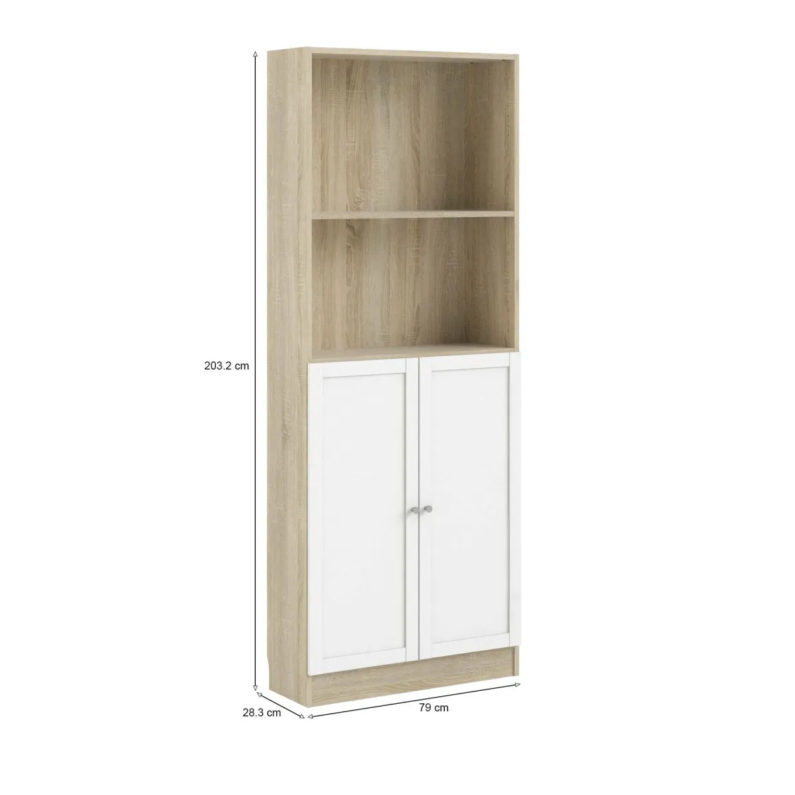 Libreria moderna quercia e bianca 79x203h cm - Michel