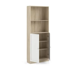 Libreria moderna quercia e bianca 79x203h cm - Michel