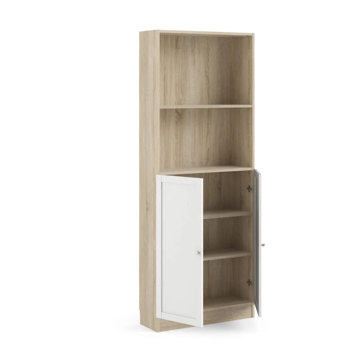 Libreria moderna quercia e bianca 79x203h cm - Michel