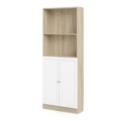 Libreria moderna quercia e bianca 79x203h cm - Michel
