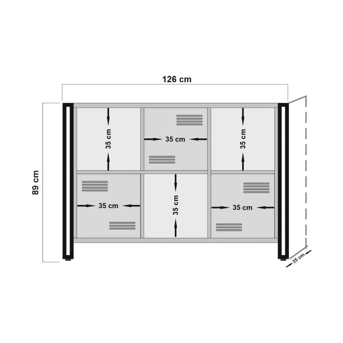 Librerie|Ufficio > Dmora Libreria moderna quercia e nera 126x89h cm - Ercolina Nero, Marrone Quercia