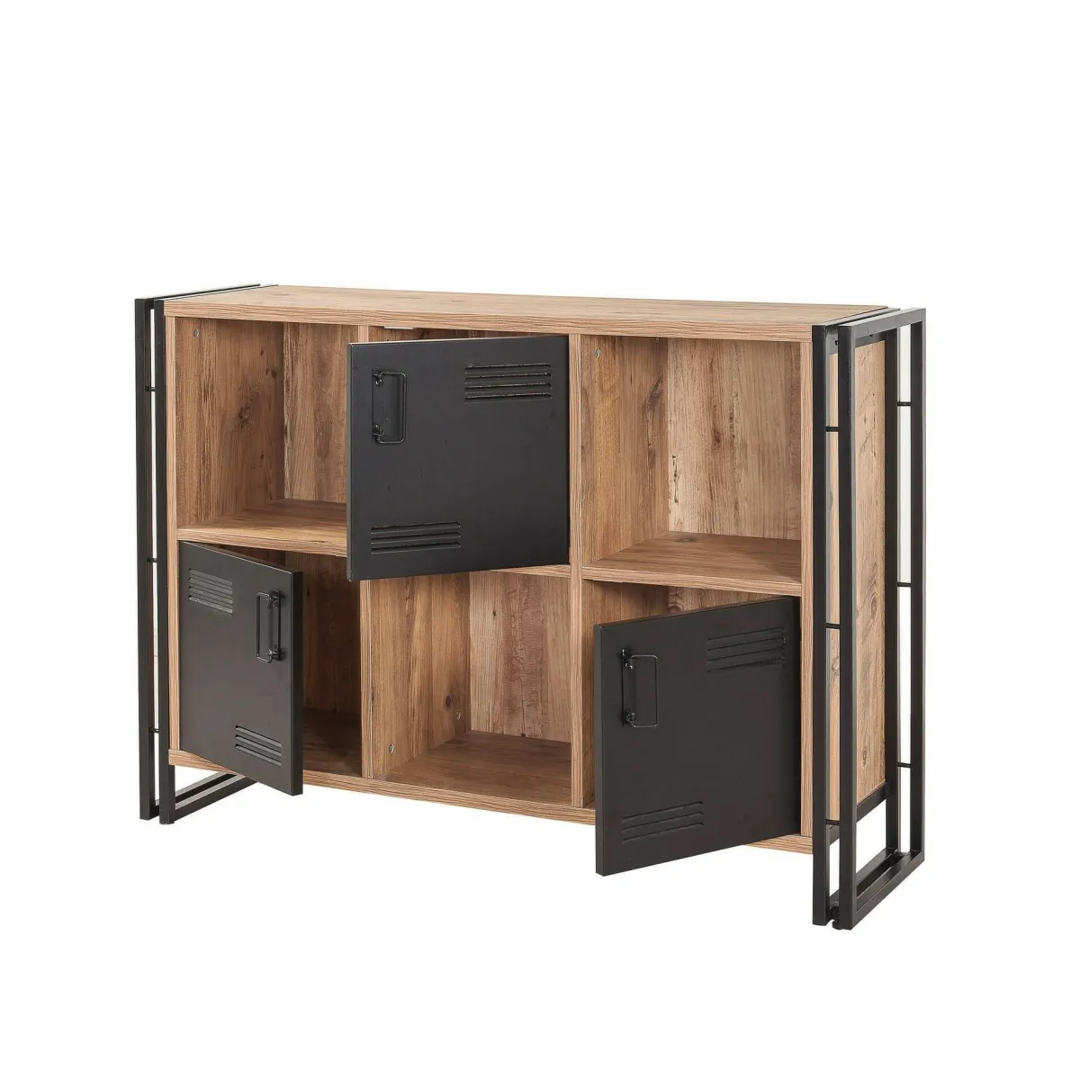 Librerie|Ufficio > Dmora Libreria moderna quercia e nera 126x89h cm - Ercolina Nero, Marrone Quercia