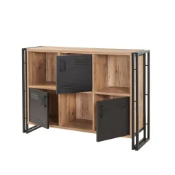 Librerie|Ufficio > Dmora Libreria moderna quercia e nera 126x89h cm - Ercolina Nero, Marrone Quercia