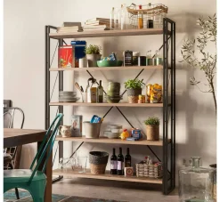 Libreria moderna quercia e nera 130x180h cm - Demetria