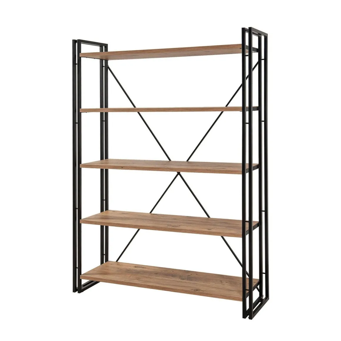 Libreria moderna quercia e nera 130x180h cm - Demetria