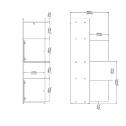 Libreria moderna rovere 40x154h cm - Julien