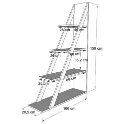 Librerie > Dmora Libreria 3 Ripiani Installazione Libera 100x30x150h cm, Struttura Verticale - Camaiore Nero Antracite