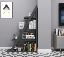 Librerie > Dmora Libreria 3 Ripiani Installazione Libera 100x30x150h cm, Struttura Verticale - Camaiore Nero Antracite