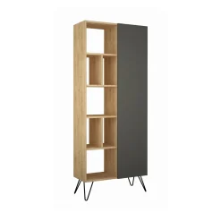 Librerie > Dmora Libreria rialzata quercia e antracite 79x190h cm - Lince Nero Antracite, Marrone Quercia