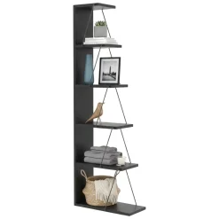 Librerie|Ufficio > Dmora Libreria 5 ripiani antracite e nera 50x150h cm - Erminia Nero, Nero Antracite
