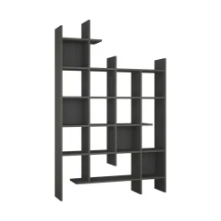 Libreria 18 ripiani antracite 122x188h cm - Achela