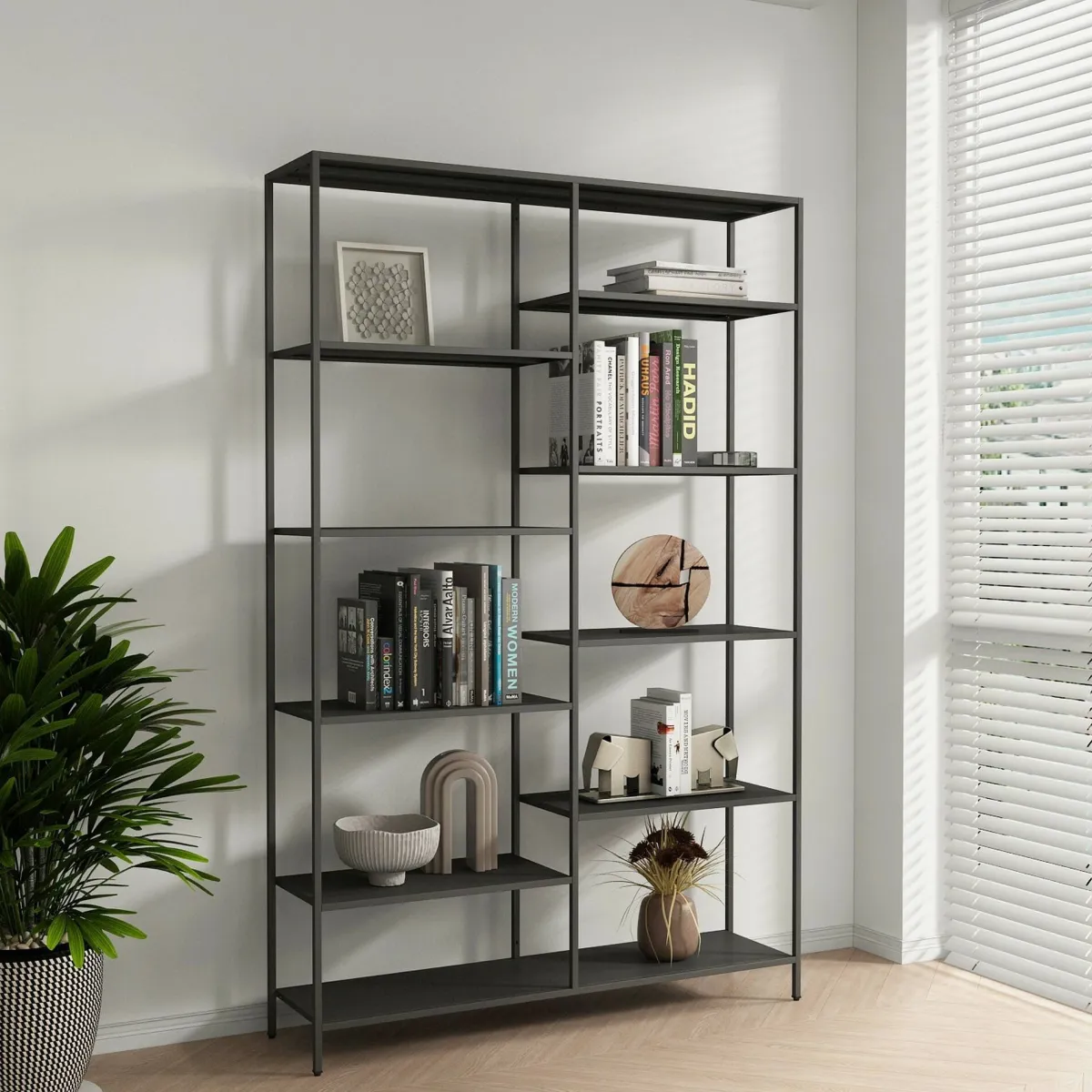 Librerie > Dmora Libreria 9 ripiani ardesia 120x188h cm - Dorgali Grigio Ardesia