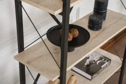 Librerie > Dmora Libreria 5 ripiani beige e nera 90x180h cm - Suriel Nero, Beige