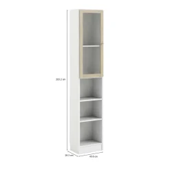 Librerie > Dmora Libreria 4 ripiani bianca e quercia 40x203h cm - Greg Marrone, Bianco Quercia