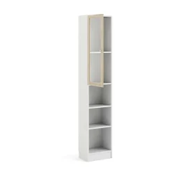 Librerie > Dmora Libreria 4 ripiani bianca e quercia 40x203h cm - Greg Marrone, Bianco Quercia