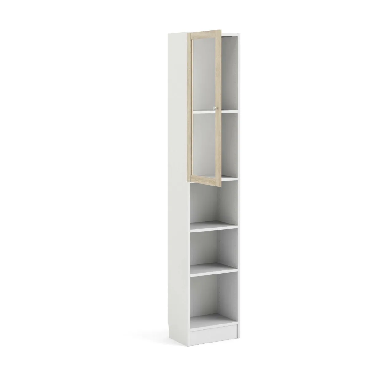 Librerie > Dmora Libreria 4 ripiani bianca e quercia 40x203h cm - Greg Marrone, Bianco Quercia