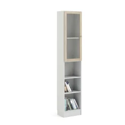 Librerie > Dmora Libreria 4 ripiani bianca e quercia 40x203h cm - Greg Marrone, Bianco Quercia