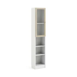 Librerie > Dmora Libreria 4 ripiani bianca e quercia 40x203h cm - Greg Marrone, Bianco Quercia