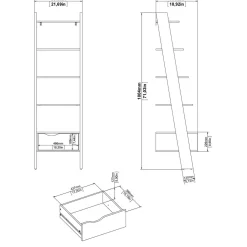 Libreria 4 ripiani bianca e quercia 55x180h cm - Acascia