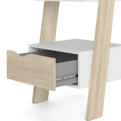 Libreria 4 ripiani bianca e quercia 55x180h cm - Acascia