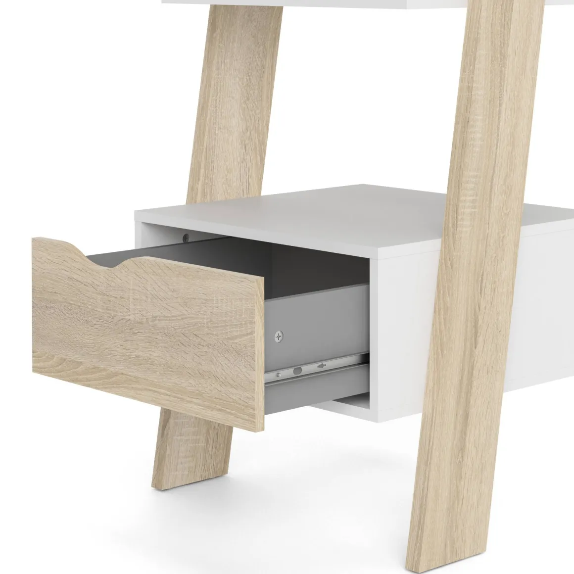 Libreria 4 ripiani bianca e quercia 55x180h cm - Acascia