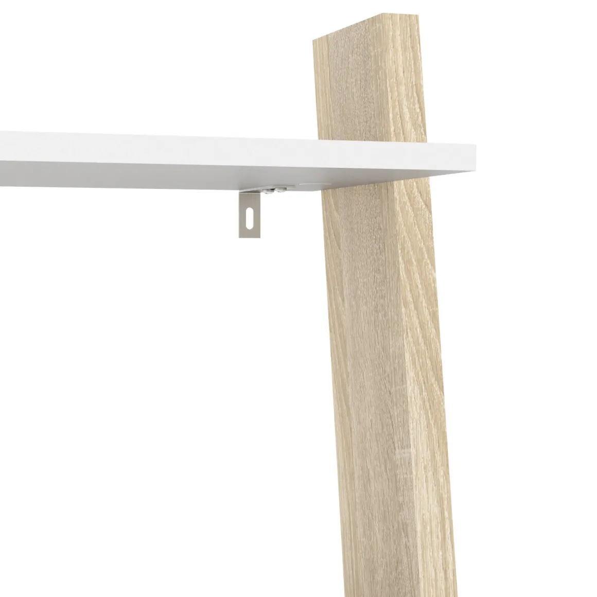 Libreria 4 ripiani bianca e quercia 55x180h cm - Acascia