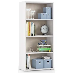 Libreria 3 ripiani bianca e rovere 60x130h cm - Aky