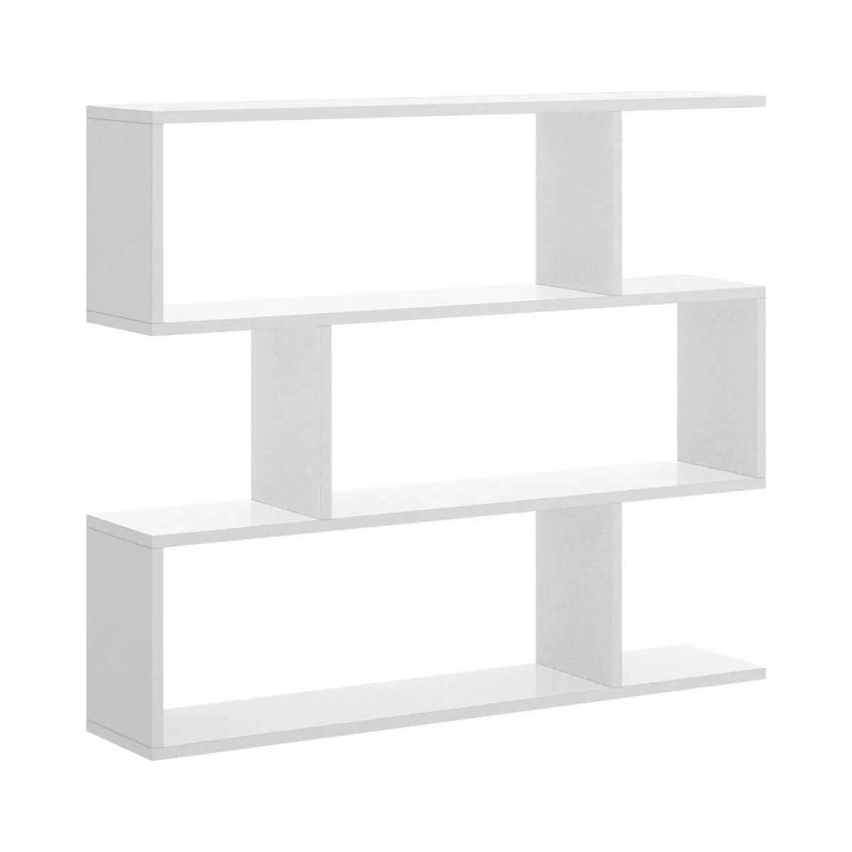 Librerie|Ufficio > Dmora Libreria 3 ripiani bianca lucida 110x96h cm - Acsidol Bianco Lucido