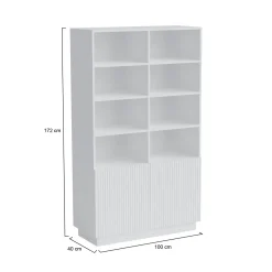 Librerie > Dmora Libreria 10 ripiani bianca 172x100h cm - Miniato Bianco