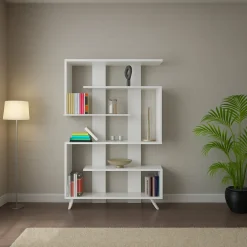 Libreria 5 ripiani bianca 120x162h cm - Spodumene
