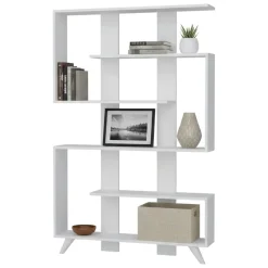 Libreria 5 ripiani bianca 120x162h cm - Spodumene