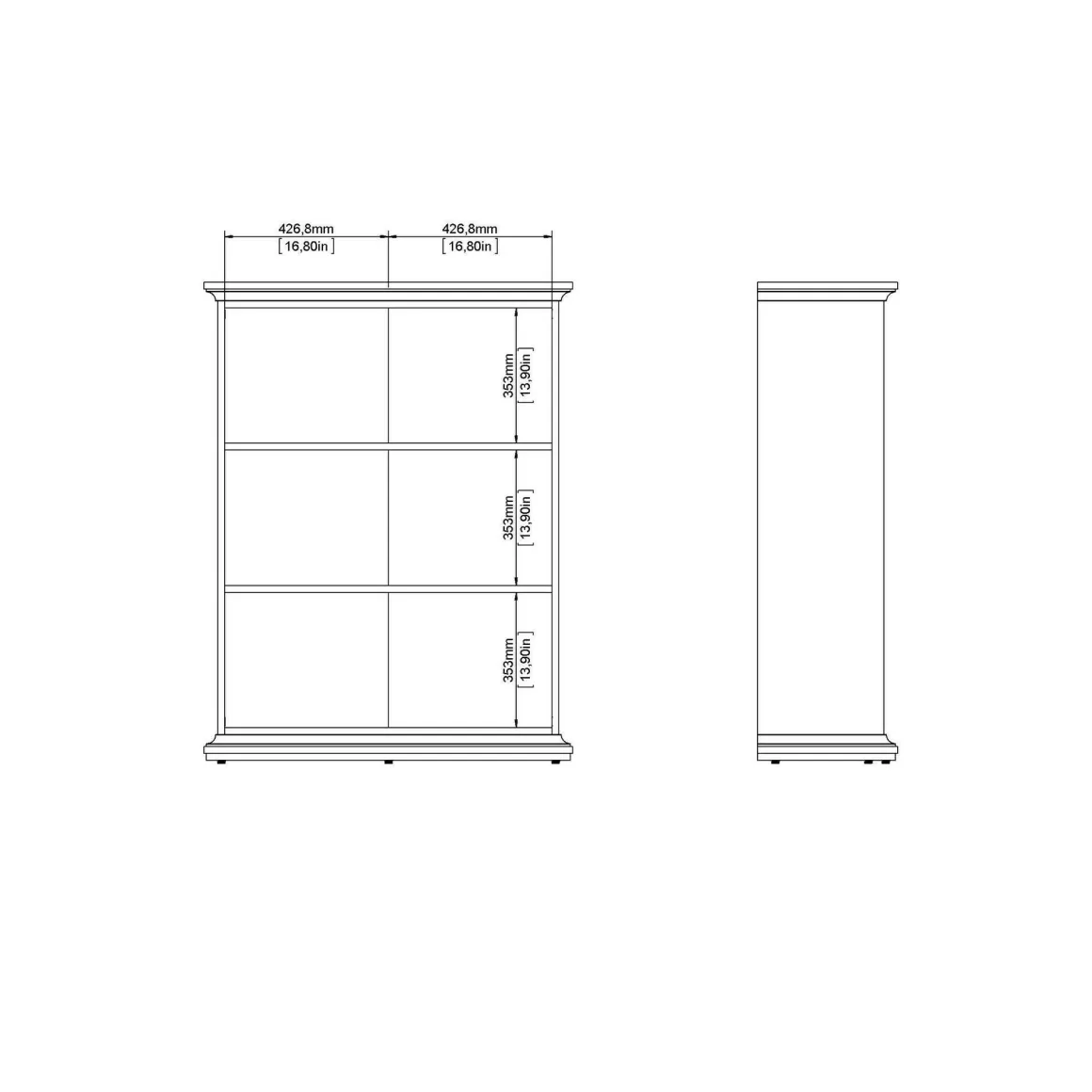 Libreria 5 ripiani bianca 96x125h cm - Liguria