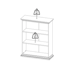 Libreria 5 ripiani bianca 96x125h cm - Liguria