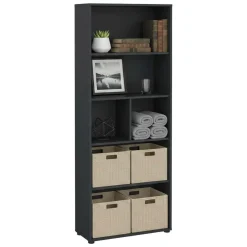 Libreria 4 ripiani grigia 79x204h cm - Penh