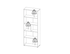 Libreria 4 ripiani grigia 79x204h cm - Penh